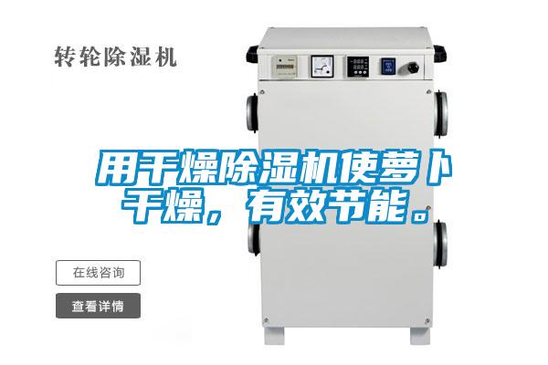 用干燥除濕機使蘿卜干燥，有效節能。