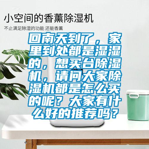 回南天到了，家里到處都是濕濕的，想買臺除濕機(jī)，請問大家除濕機(jī)都是怎么買的呢？大家有什么好的推薦嗎？